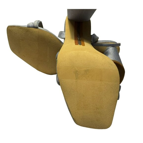 Sam Edelman Women's Kia Olso Blue Satin Block Heel Sandals Sz 9 Strappy NEW - Picture 11 of 11